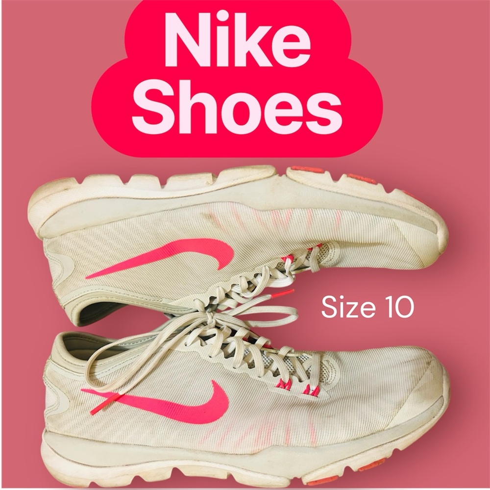Nike White and Pink Athletic Shoes size 10 - Picture 1 of 7